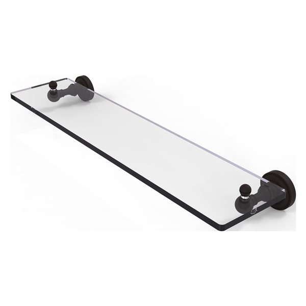 Allied Brass Dottingham Oil-Rubbed Bronze 1-Tier Glass Wall Mount Bathroom Shelf with Bevelled Edges