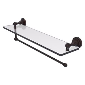 Allied Brass Dottingham Venetian Bronze Wall Mount 1-Tier Glass Shelf with Paper Towel Holder