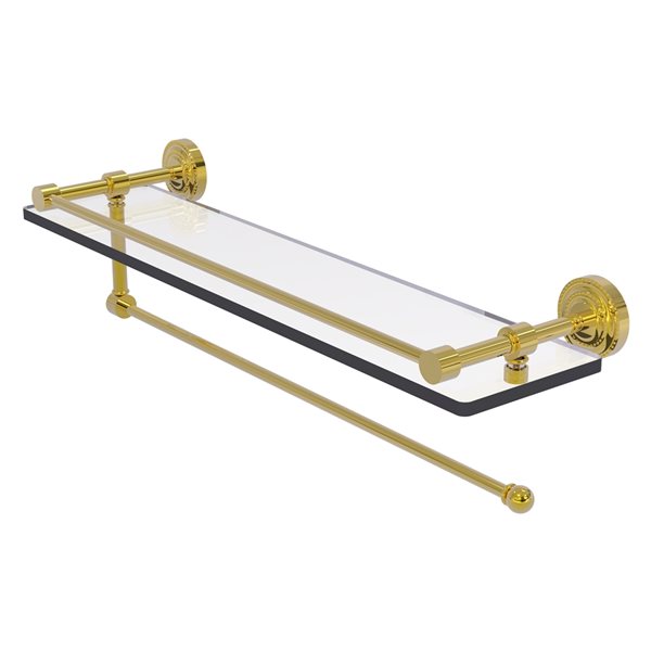 Allied Brass Dottingham Polished Brass Wall Mount 1-Tier Gallery Glass ...