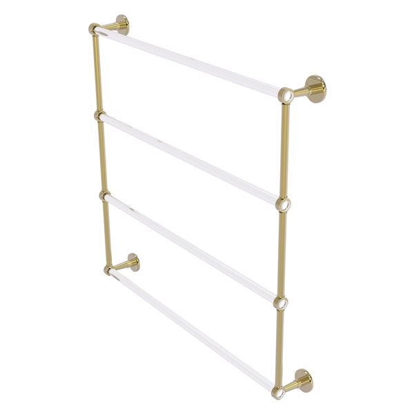 Allied Brass Clearview 36-in Unlacquered Brass Wall Mount 4-Tier Towel Bar