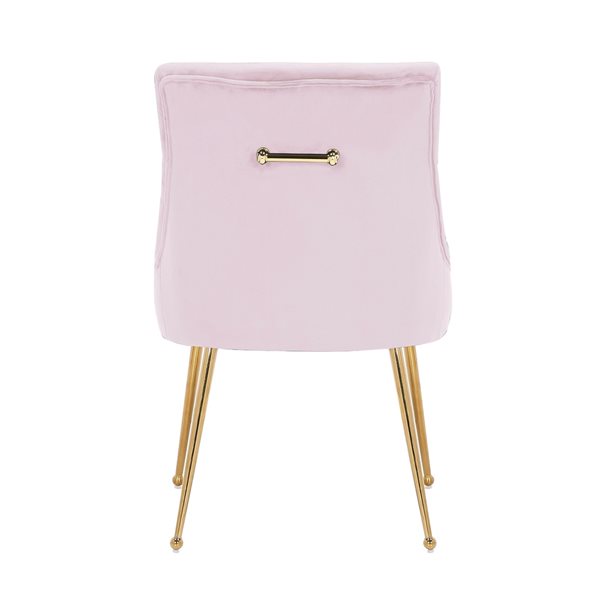 Plata Import Haye Pink Velvet Dining Chair Gold Legs RONA