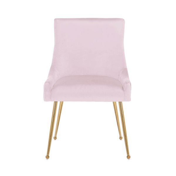 Plata Import Haye Pink Velvet Dining Chair Gold Legs RONA