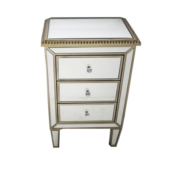 Image of Plata Import | Antonia Mirrored Nightstand, Glam Bedside Table | Rona