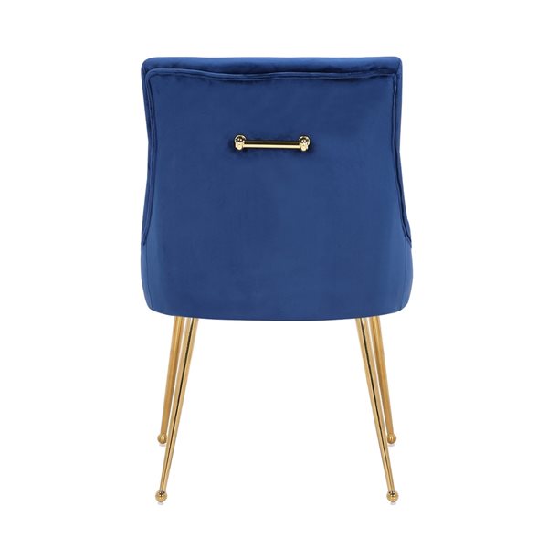 Plata Import Haye Blue Velvet Dining Chair - Gold Legs