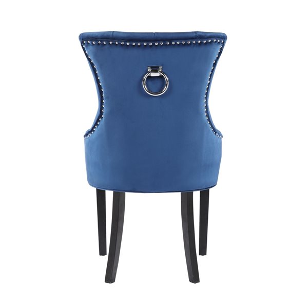 Plata Import Isabella Blue Velvet, Uptown Navy Velvet Dining Chair