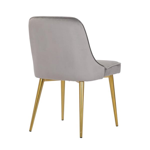 Plata Import Sonia Chair with Grey Velvet Uphosltery and Gold Legs ...