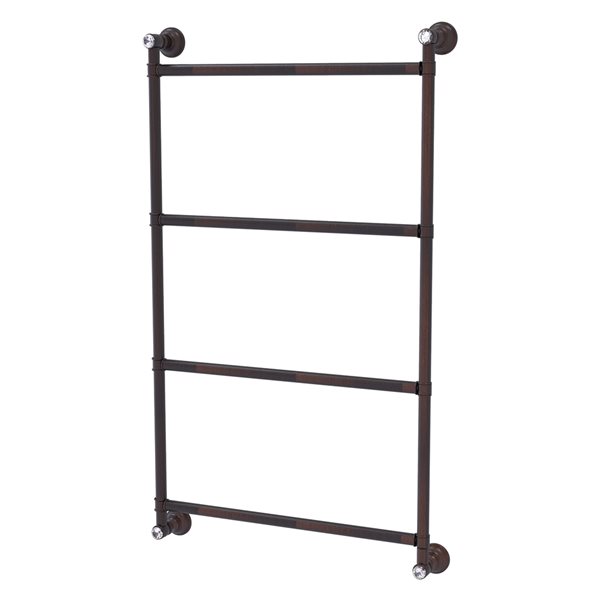 Allied Brass Carolina Crystal 24-in Venetian Bronze 4-Tier Wall Mount Towel Bar