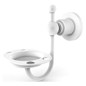 Allied Brass Astor Place Brass Tumbler and Toothbrush Holder in Matte White