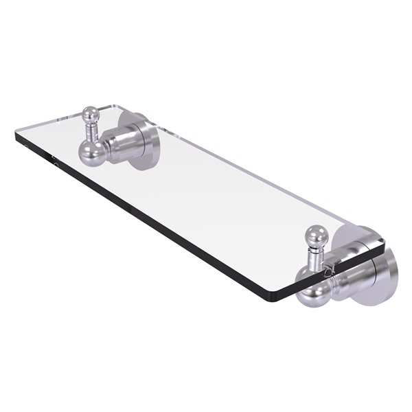 Allied Brass Astor Place 1-Tier Glass Wall Mount Bathroom Shelf with Satin Chrome Finish