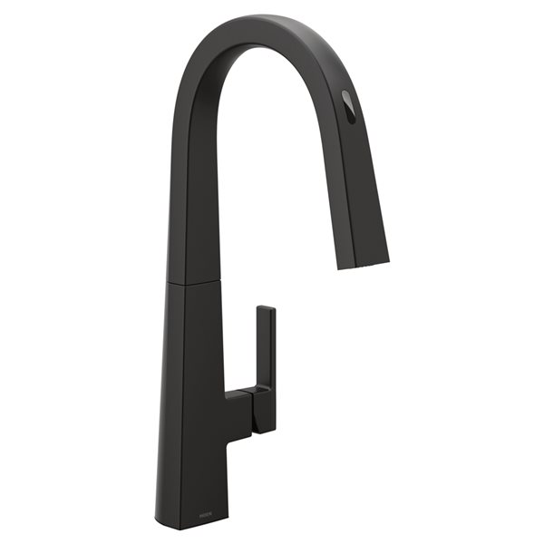 S75005bl MOEN Nio Matte Black 1-Handle Deck Mount Pull-Down Handle/Lever Kitchen ...