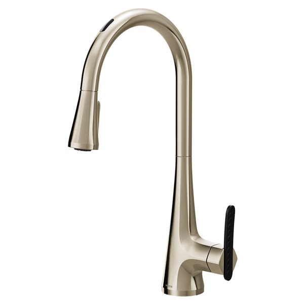 MOEN Sinema Polished Nickel 1-Handle Deck Mount Pull-Down Handle/Lever Kitchen Faucet