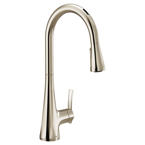 MOEN Sinema Polished Nickel 1-Handle Deck Mount Pull-Down Handle/Lever Kitchen Faucet