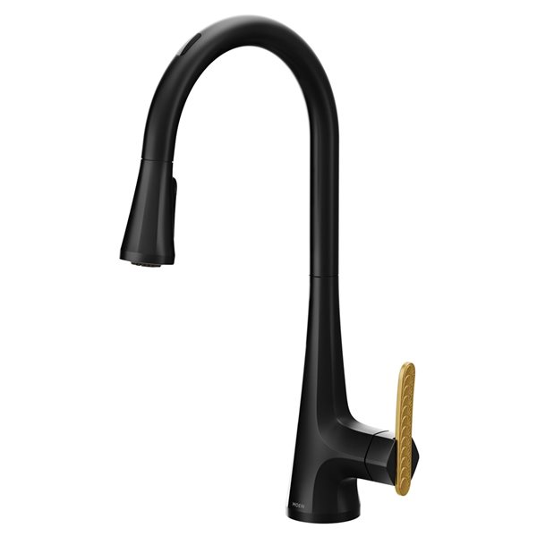 MOEN Sinema Matte Black 1-Handle Deck Mount Pull-Down Handle/Lever Kitchen Faucet