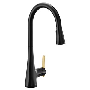 MOEN Sinema Matte Black 1-Handle Deck Mount Pull-Down Handle/Lever Kitchen Faucet