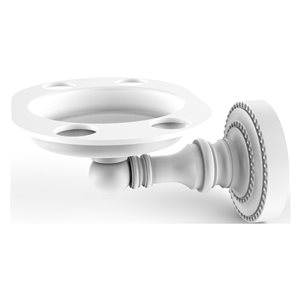 Allied Brass Dottingham Matte White Brass Tumbler and Toothbrush Holder