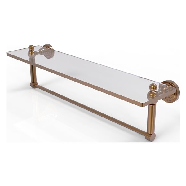 Allied Brass Dottingham 22-in Brushed Bronze Glass Wall Mount Bathroom Shelf