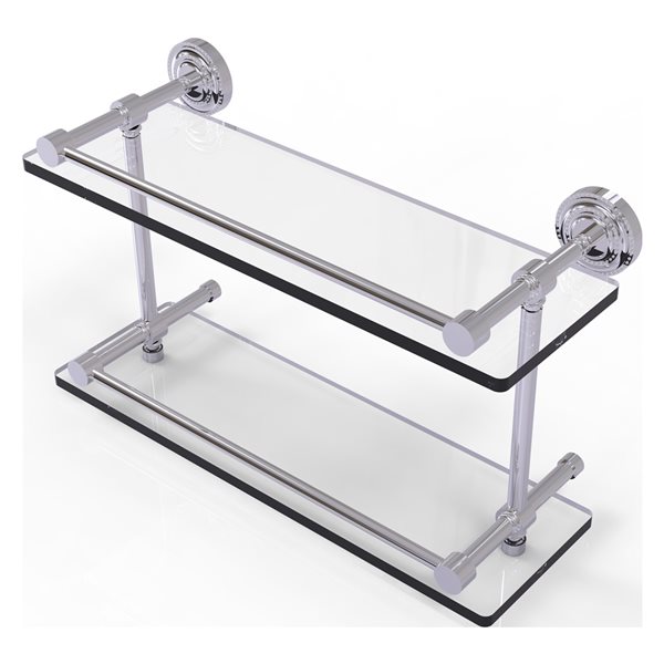 Allied Brass Dottingham Polished Chrome 16in 2Tier Glass Wall Mount