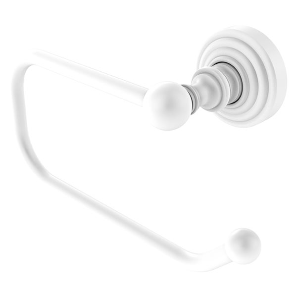 Allied Brass Dottingham Matte White Wall Mount Single Post Toilet Paper Holder