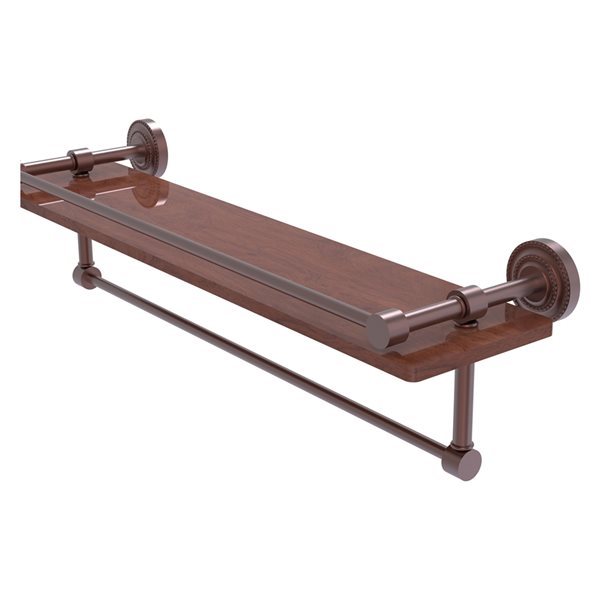 Allied Brass Dottingham 22-in Antique Copper Wood Wall Mount Bathroom ...