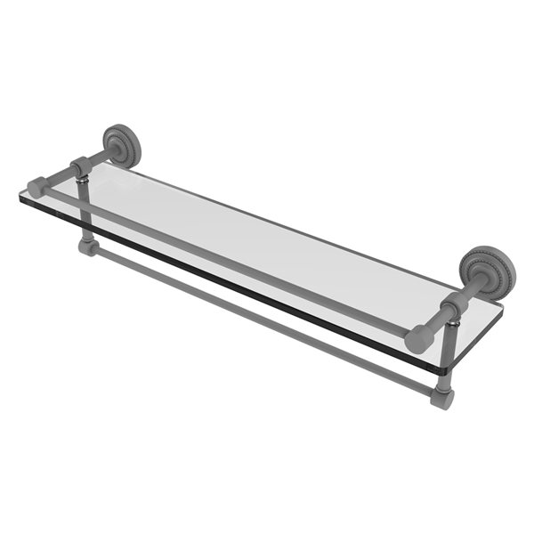Allied Brass Dottingham Matte Grey 22-in Glass Wall Mount Bathroom Shelf
