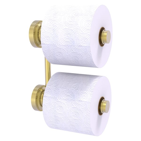 Allied Brass Dottingham Satin Brass Wall Mount Double Post 2-Roll Toilet Paper Holder