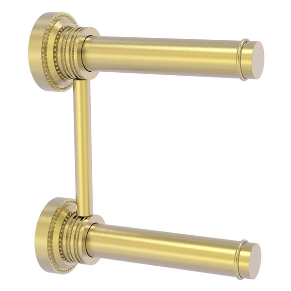 Allied Brass Dottingham Satin Brass Wall Mount Double Post 2-Roll Toilet Paper Holder