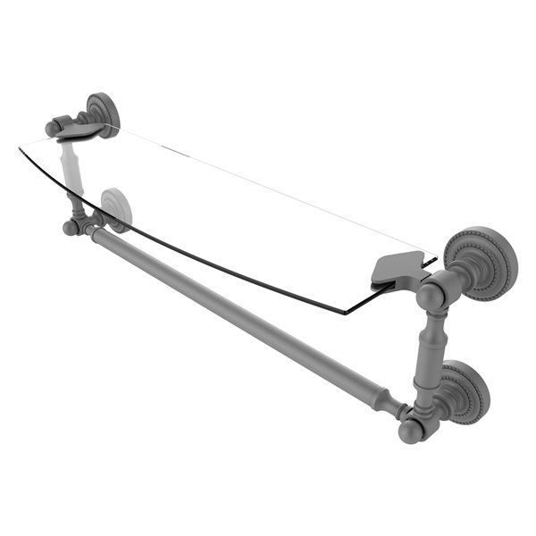 Allied Brass Dottingham 18-in Matte Grey Glass Wall Mount Bathroom Shelf