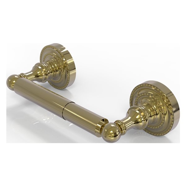 Allied Brass Dottingham Unlacquered Brass Double Post Wall Mount Toilet Paper Holder
