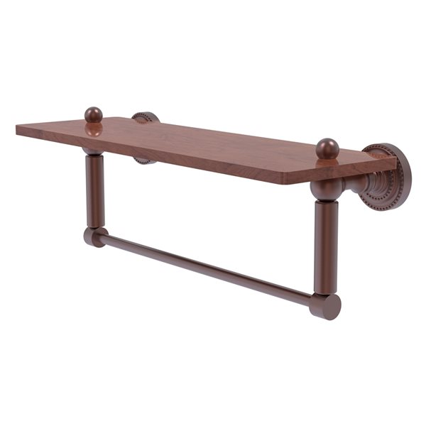 Allied Brass Dottingham Antique Copper 16-in Wood Wall Mount Bathroom Shelf
