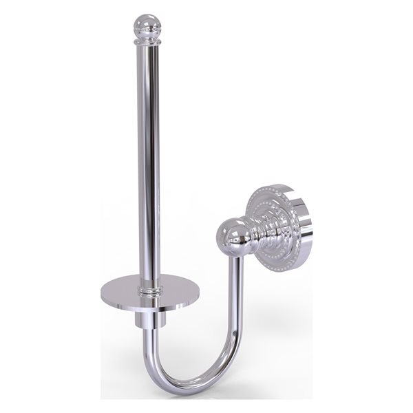 Allied Brass Dottingham Polished Chrome Upright Wall Mount Single Post Toilet Paper Holder