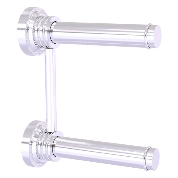 Allied Brass Dottingham Satin Chrome Wall Mount Double Post 2-Roll Toilet Paper Holder