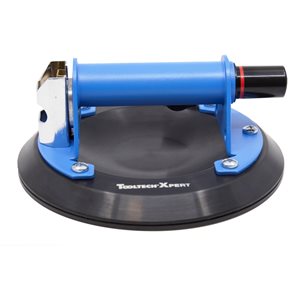 Tooltech Xpert 8-in Dia 265-lb Blue and Black Plastic Tile Suction Cup with Pressure Gauge