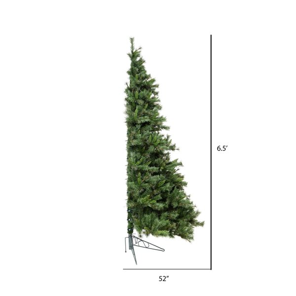 Vickerman 6.5-ft Leg Base Pine Full Right Side Up Green Artificial Half  Christmas Tree