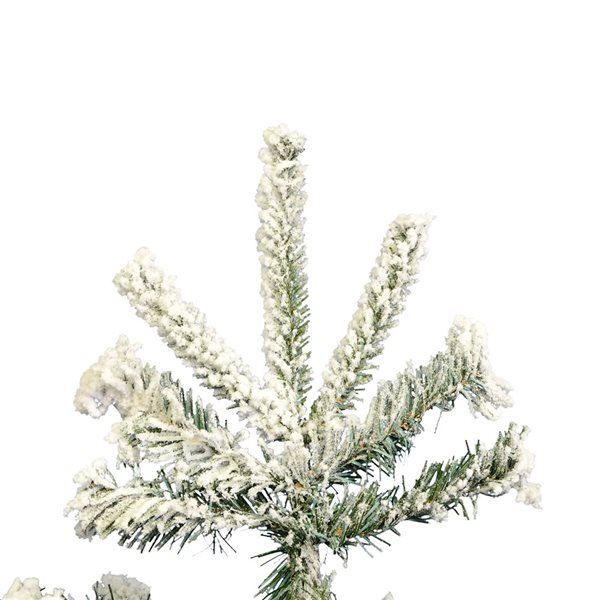 Vickerman 7.5-ft Leg Base Grand Fir Slim Right Side Up Flocked White Artificial Christmas Tree