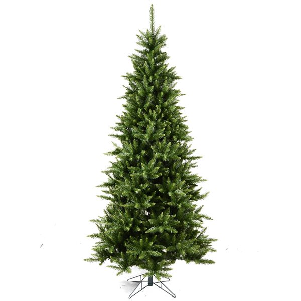 Vickerman 7.5-ft Leg Base Camdon Fir Slim Right Side Up Green Artificial Christmas Tree