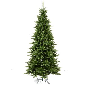 Vickerman 7.5-ft Leg Base Camdon Fir Slim Right Side Up Green Artificial Christmas Tree