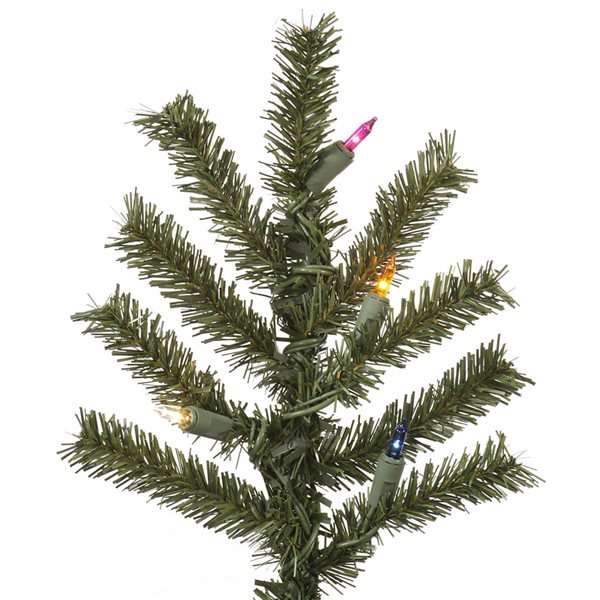 Vickerman 7-ft Leg Base Alpine Full Right Side Up Green Artificial Christmas Tree