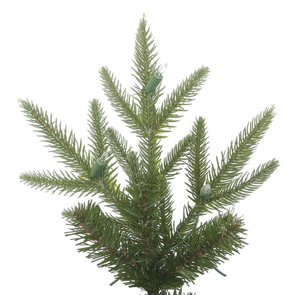 Vickerman 7.5-ft Leg Base Bixley Pencil Pine Slim Right Side Up Green Artificial Christmas Tree
