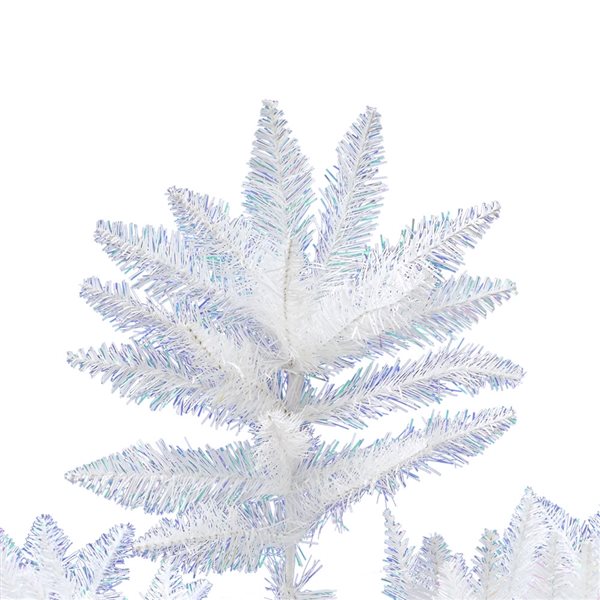 Vickerman 7.5-ft Leg Base Spruce Full Right Side Up White Artificial Christmas Tree
