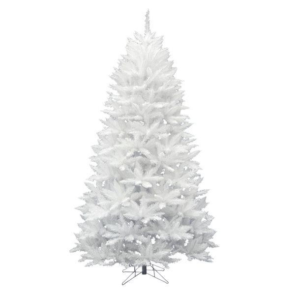 Vickerman 7.5-ft Leg Base Spruce Full Right Side Up White Artificial Christmas Tree