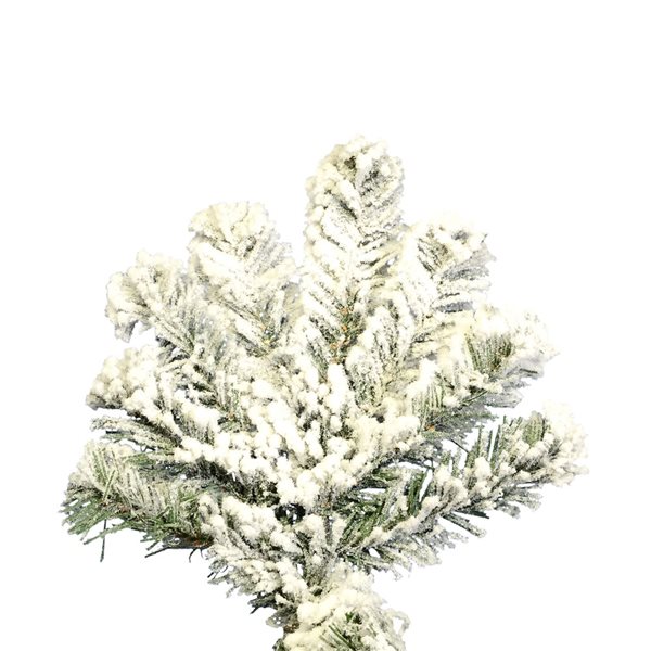 Vickerman 6-ft Leg Base Kodiak Spruce Full Right Side Up Flocked White Artificial Christmas Tree