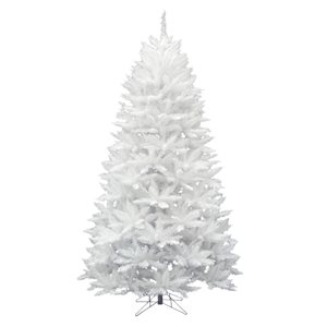 Vickerman 8.5-ft Leg Base Spruce Full Right Side Up White Artificial Christmas Tree