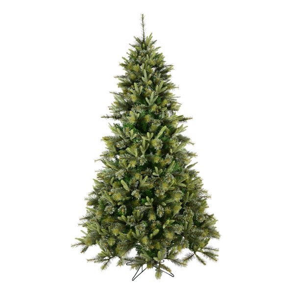 Vickerman 8.5-ft Leg Base Cashmere Pine Full Right Side Up Green Artificial Christmas Tree