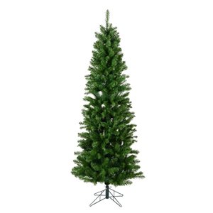 Vickerman 6.5-ft Leg Base Pencil Slim Salem Pine Right Side Up Green Artificial Christmas Tree