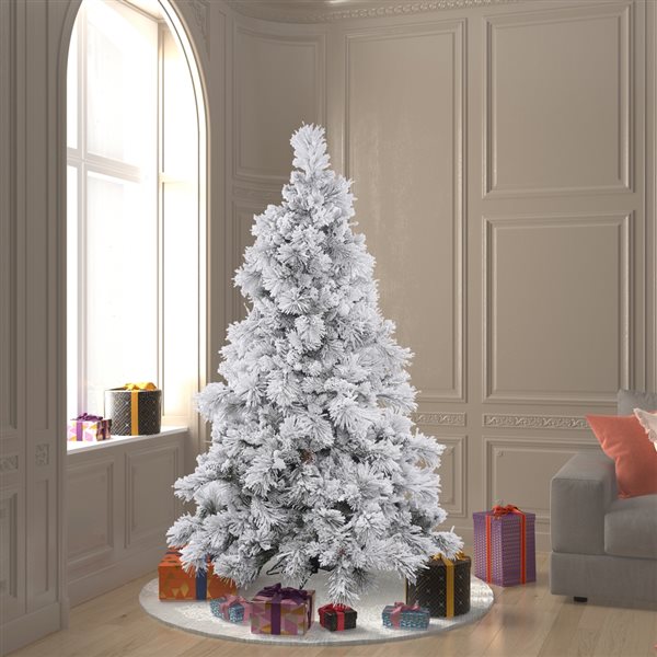 6.5 ft flocked on sale christmas tree