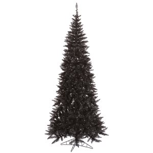 Vickerman 4.5-ft Fir Leg Base Pine Slim Right Side Up Black Artificial Christmas Tree