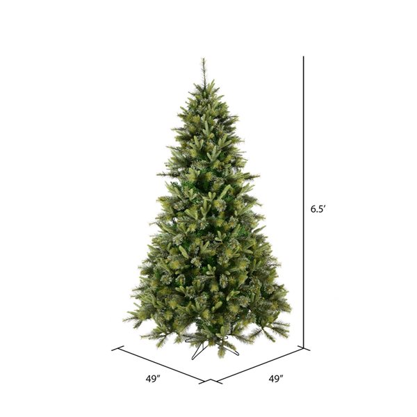 Vickerman 6.5-ft Leg Base Cashmere Pine Full Right Side Up Green Artificial Christmas Tree
