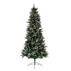 Vickerman 7-ft Pine Full Right Side Up Green Artificial Christmas Tree with Leg Base