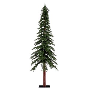 Vickerman 8-ft Alpine Leg Base Full Right Side Up Green Artificial Christmas Tree