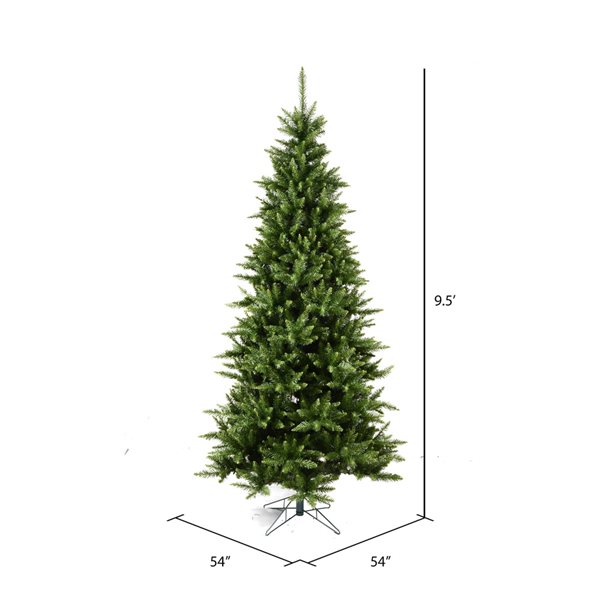 Vickerman 9.5-ft Leg Base Camdon Fir Slim Right Side Up Green Artificial  Christmas Tree A860885 RONA